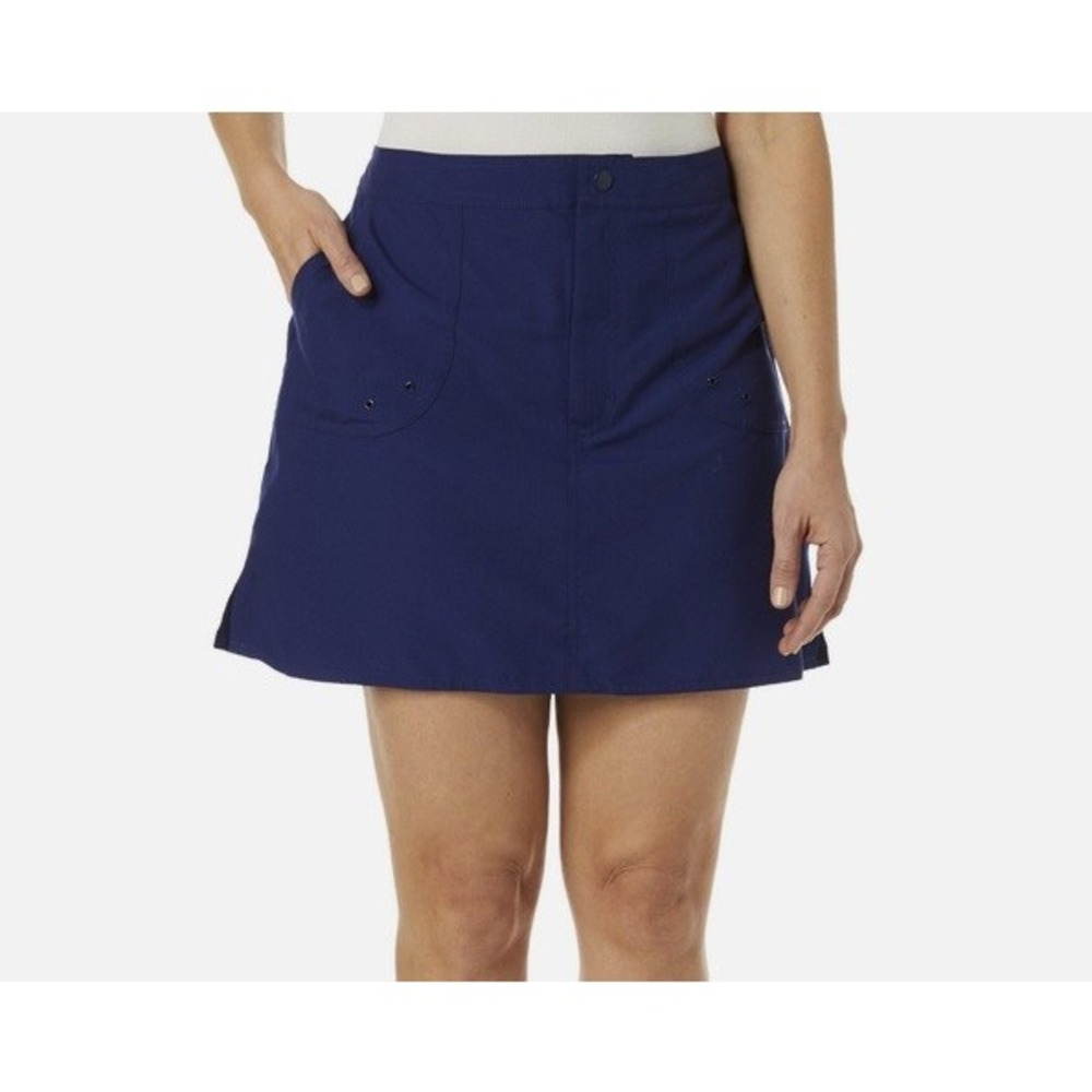 Maxine of Hollywood Swim Board Skirt Womens 10 Blue Pockets Built in Brief